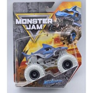 Spin Master Monster Jam Megalodon 2025 Series 1 Blue White Wheels Truck New